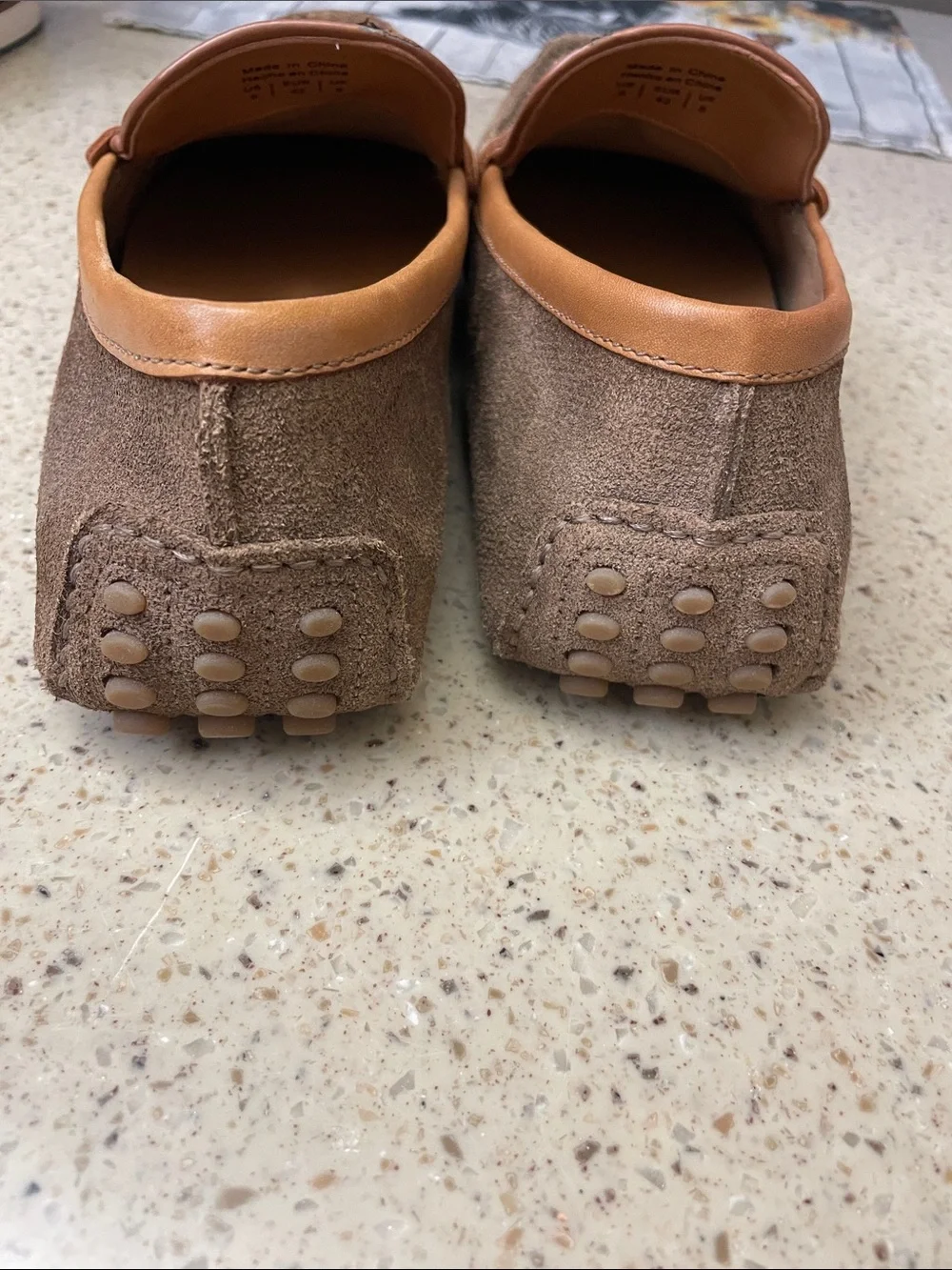 ALDO Brown Suede Men’s Slip-On Loafers with Tan Trim